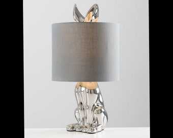 Lampe Statement Chrome en Forme de Lapin H47cm