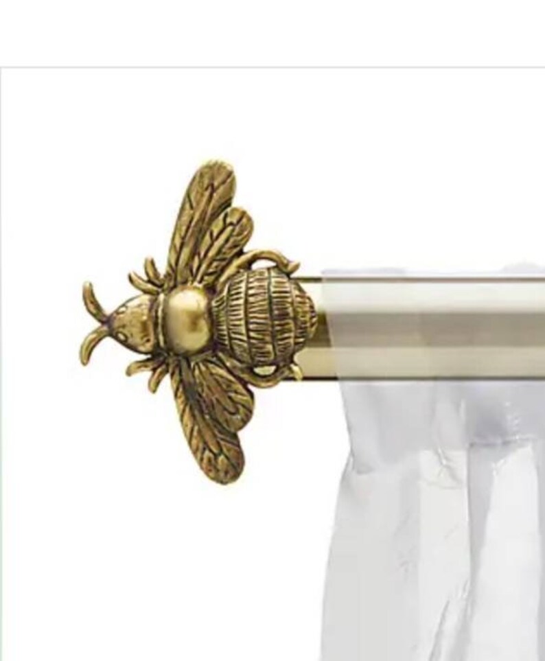 Gold Bee Finials Pair Curtain Rod Ends for Pole 28/25mm H7.8cm Etsy UK