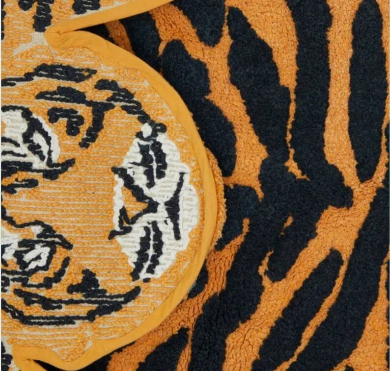 Quirky Tiger Bath Mat Bathroom Rug 50cmx80cm Cotton Etsy