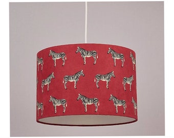 Red Zebra Theme Lampshade Fabric H20cm x 30cm