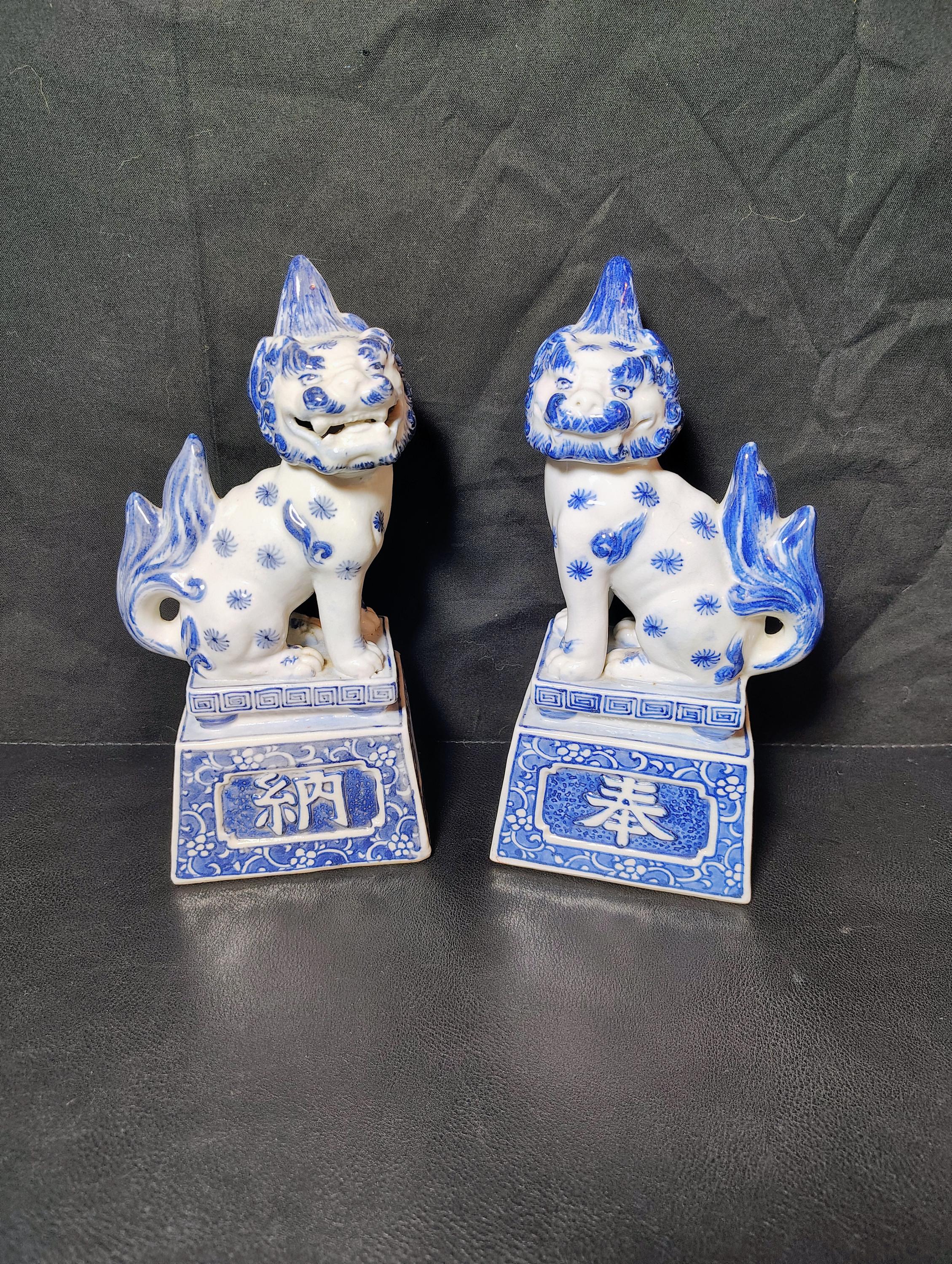 Blue White Foo Dogs - Etsy