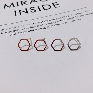 10pcs Gold/Silver Tone Hollow Hexagon Shape Earrings Posts, Rhombus Stud Earrings, Geometric Earrings Stud Components