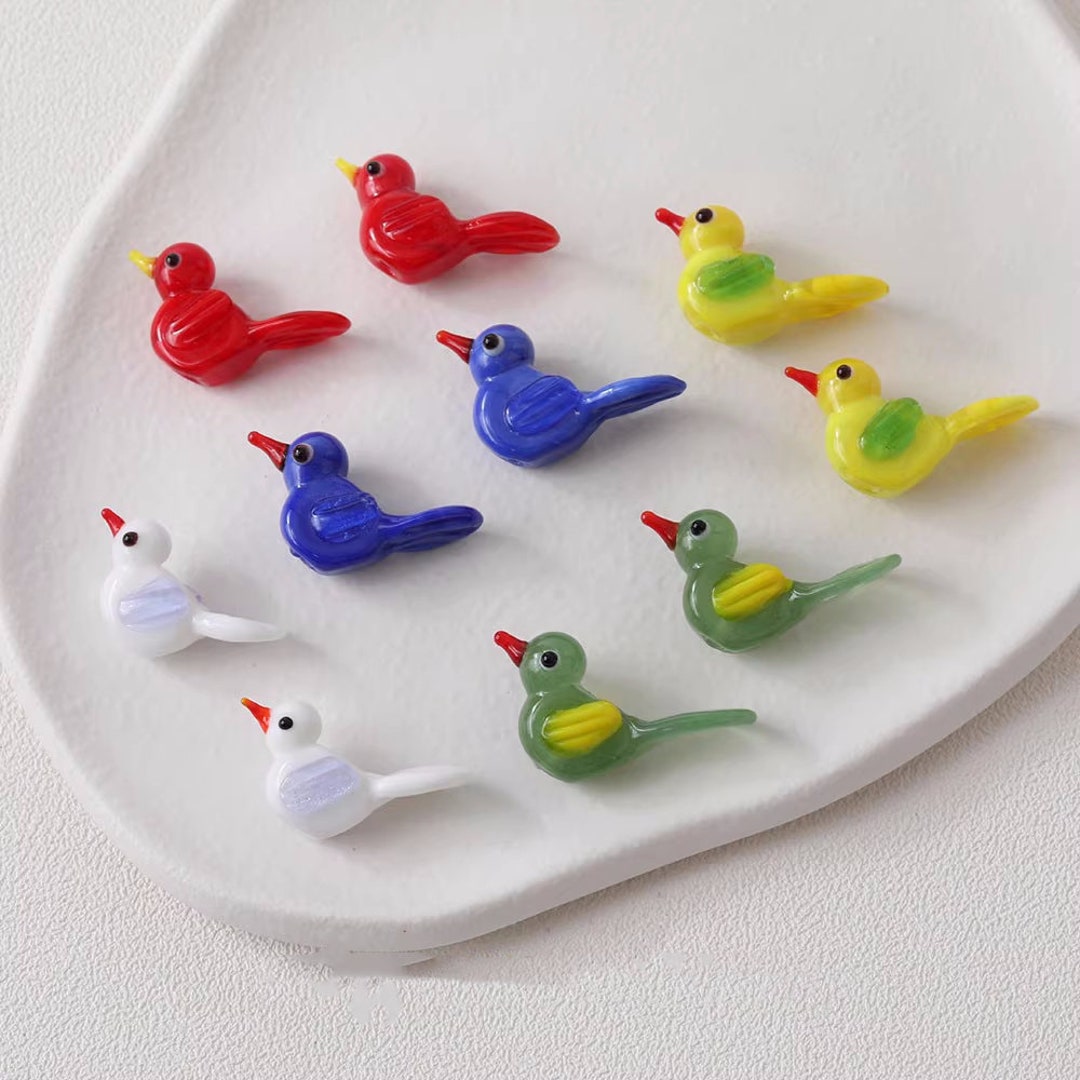 6pcs Glass Bird Beads, Handmade Animal Bird Beads, Of DIY Necklace