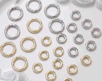 6pcs Gold/Silver Tone Open Loop Bail, Rhodium Plated Bails, Pendant Bail Clasp Removable Clip Connector for Necklace Jewelry Making - A1460