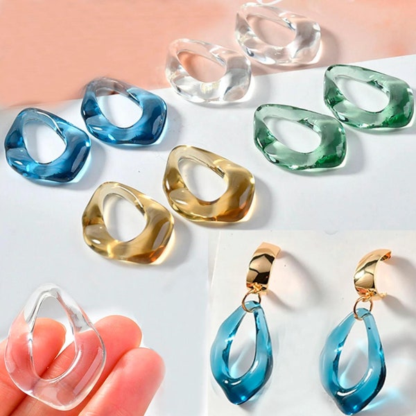 10PCS Hollow Irregular Shape Resin Earring Pendant Charm,Resin Earring Pendant Jewelry Finding Wholesale