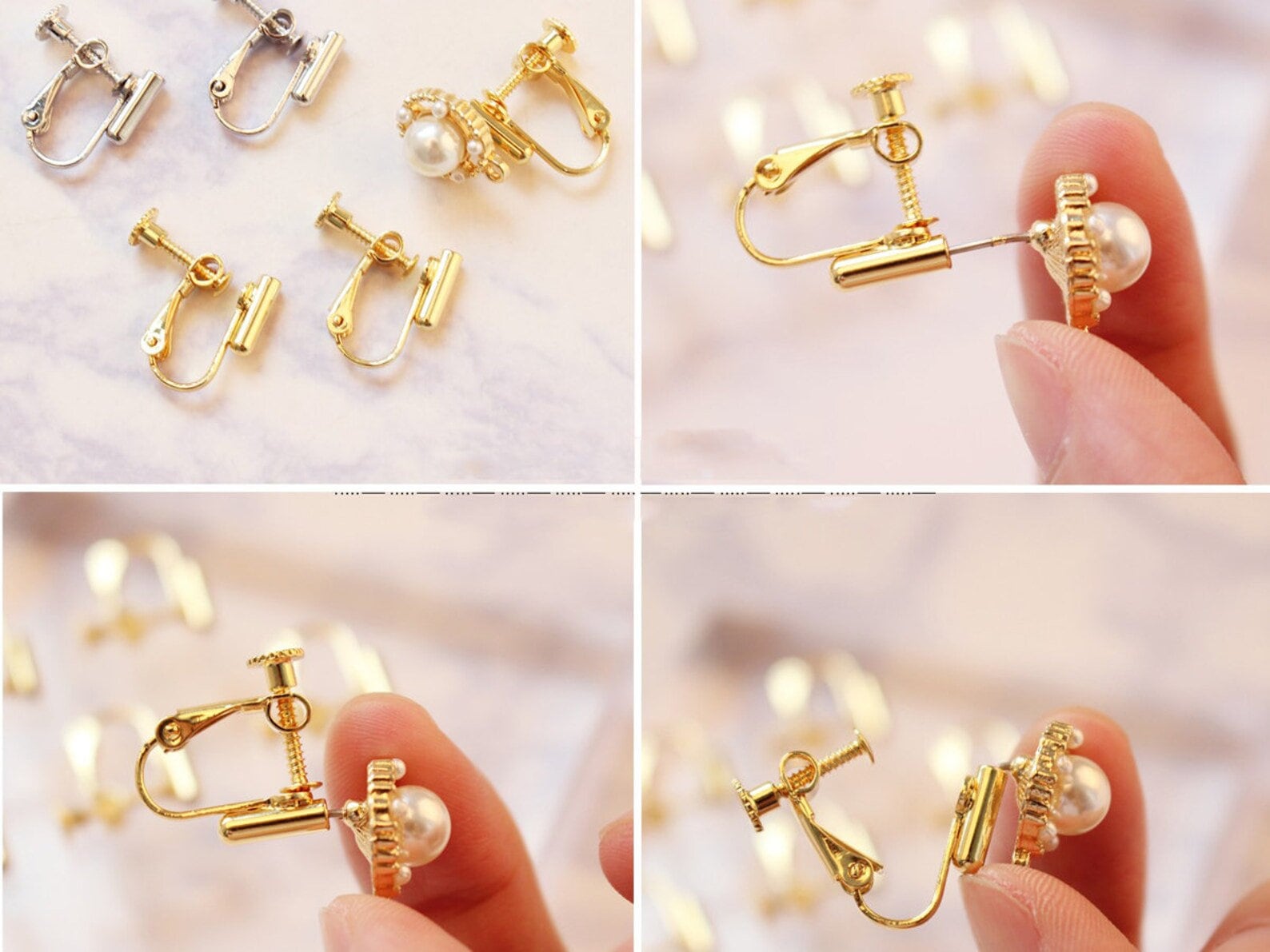 Clip- Earring Converter Ring Diy Earrings - Temu