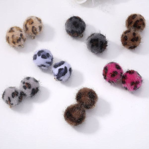10pcs Choice of Pom Pom Charms, Mink furry Pompom Pendant , Earring Charms, Earring Findings, Fur Ball Charm, Fuzzy Ball Charm, Hair Ball
