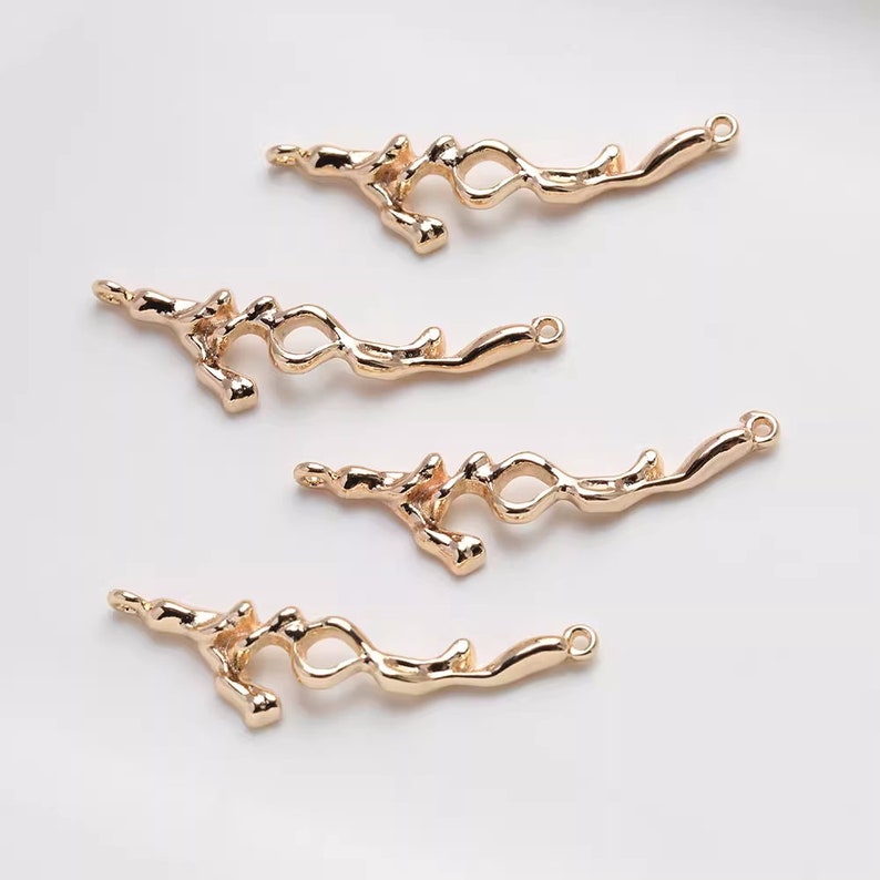 4pcs Bracelet Necklace End Connector Clasp, 18K Gold Plated Brass Crimp End A1709 image 7