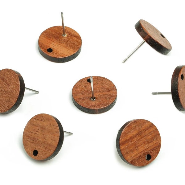 Wood Stud Earrings Etsy