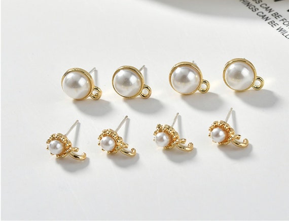 14K Yellow Gold and Mabe Pearl Earrings