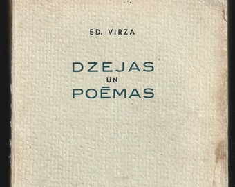 1933, Dzejas un poēmas, vintage latvien poetry book by Ed. Virza