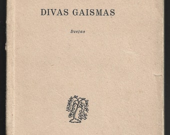 1942 Divas gaismas, Ilona Leimane, Zelta ābele, vintage latvian poetry book