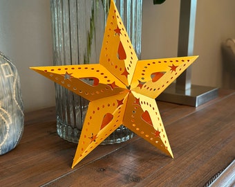 Celestial Glow 3D Five-Point Star SVG Template
