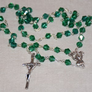 Green Glass Crystal Rosary