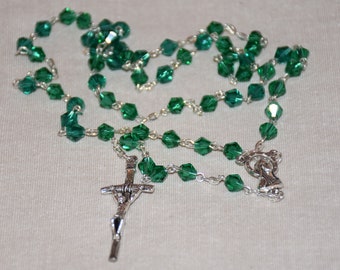 Green Glass Crystal Rosary