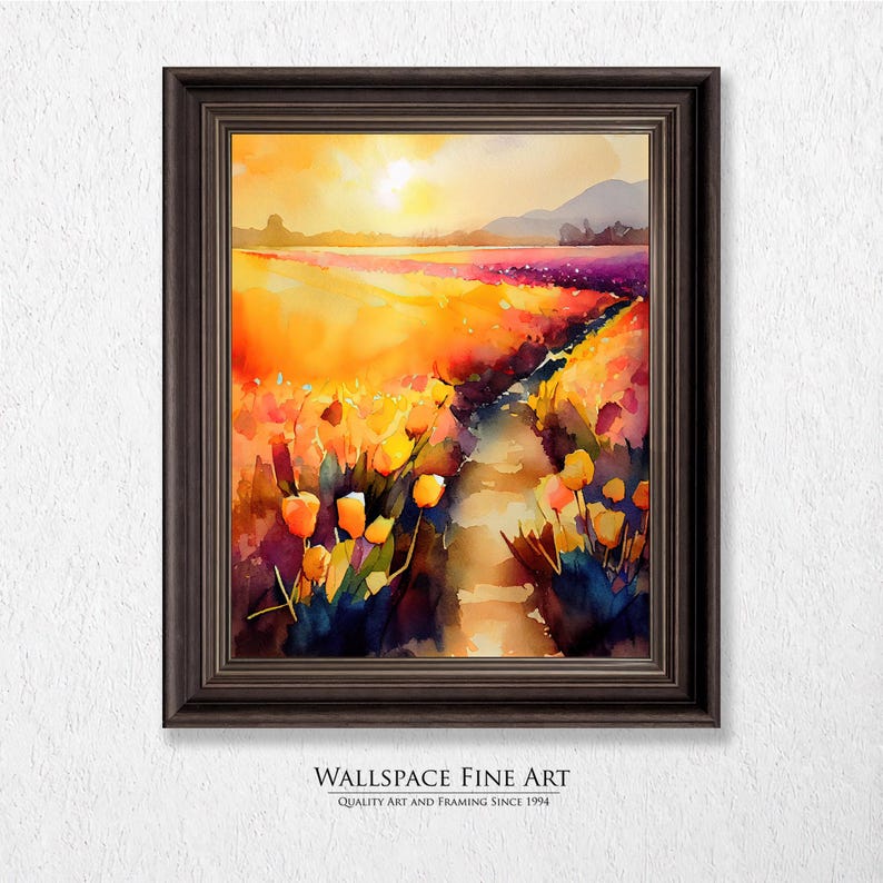 Tulip Field Spring Landscape PRINTABLE Wall Art Décor Downloadable ...
