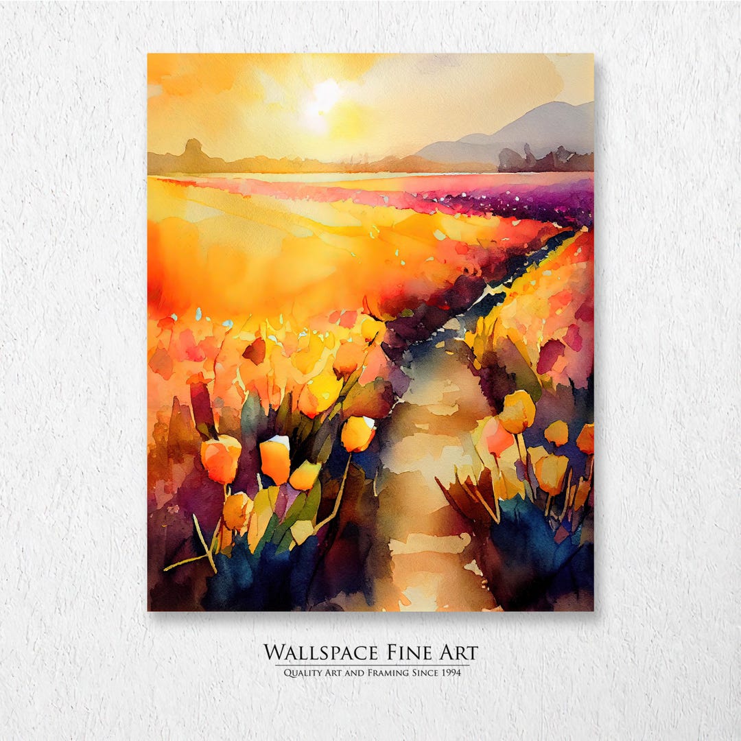 Tulip Field Spring Landscape PRINTABLE Wall Art Décor Downloadable ...