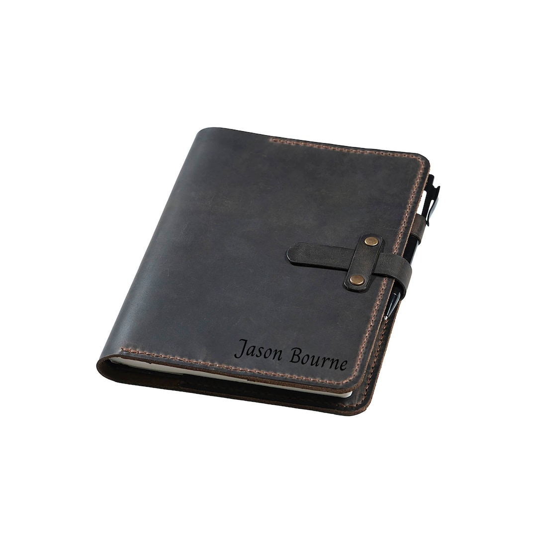 Personalized Leather Journal Cover, Custom A5 Organizer, Handcrafted