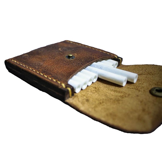 Luxury Genuine Leather Black Flip Top Cigarette Case - Assorted Color –  WholesaleLeatherSupplier.com