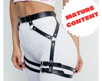 Leather Leg Harness, Bestseller Harness, Leather Outfit, Unisex Harness Belt, Leg Straps, Punk