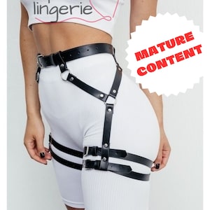 Harnais en cuir, ceinture harnais best-seller rouge noir violet rose, tenue en cuir, ceinture harnais unisexe, cuissardes, punk