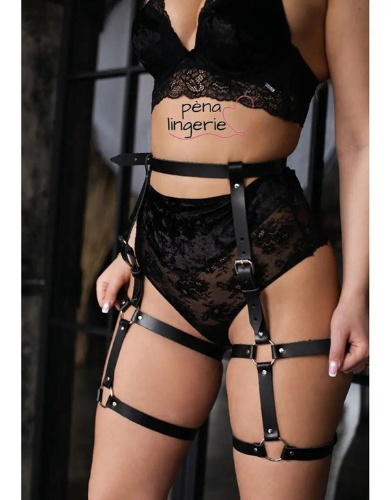 Vegan Leather Leg Harness: Punk Outfit Belt
