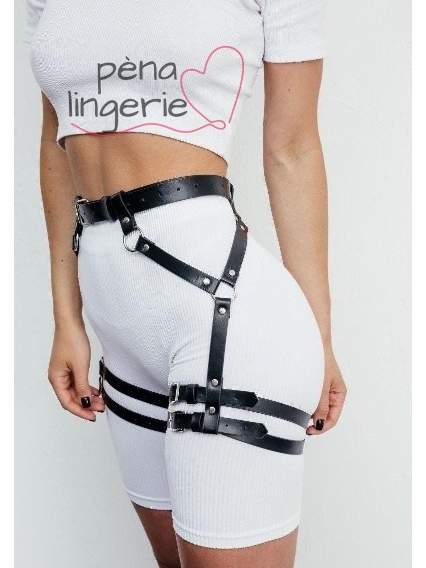 women in garter belts and nylons Bondage Outfit Women's Full Body Harness Garter Belt