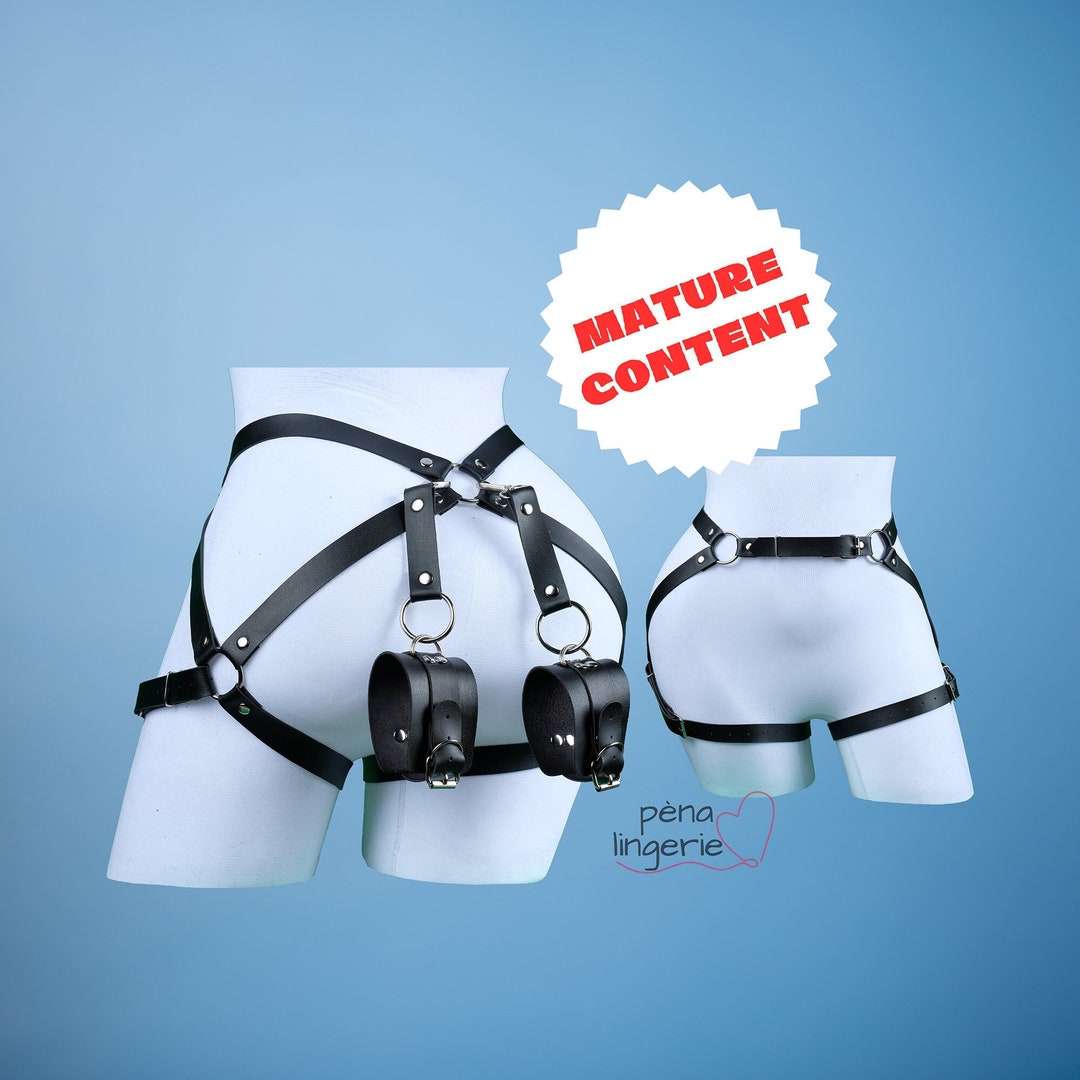 Cupless Leather Harness and Panty main image 1