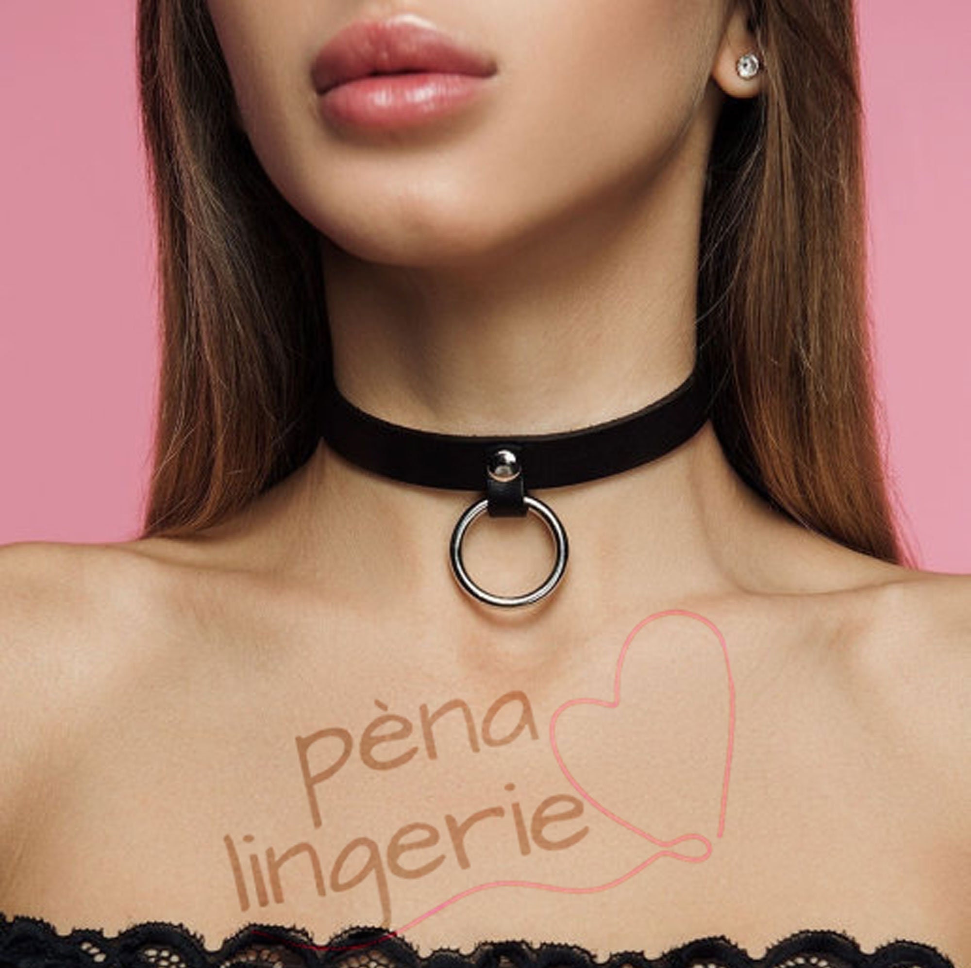 Collana Girocollo In Pelle Collare SM Donna Con Anello In Metallo - Foto 8