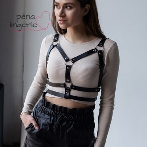 Harness-Set, Bestseller-Artikel, Leder-Bein und Brustgeschirr, Katzenmaske, Leder-Wäsche für Frau, Harness Lingries Bild 3