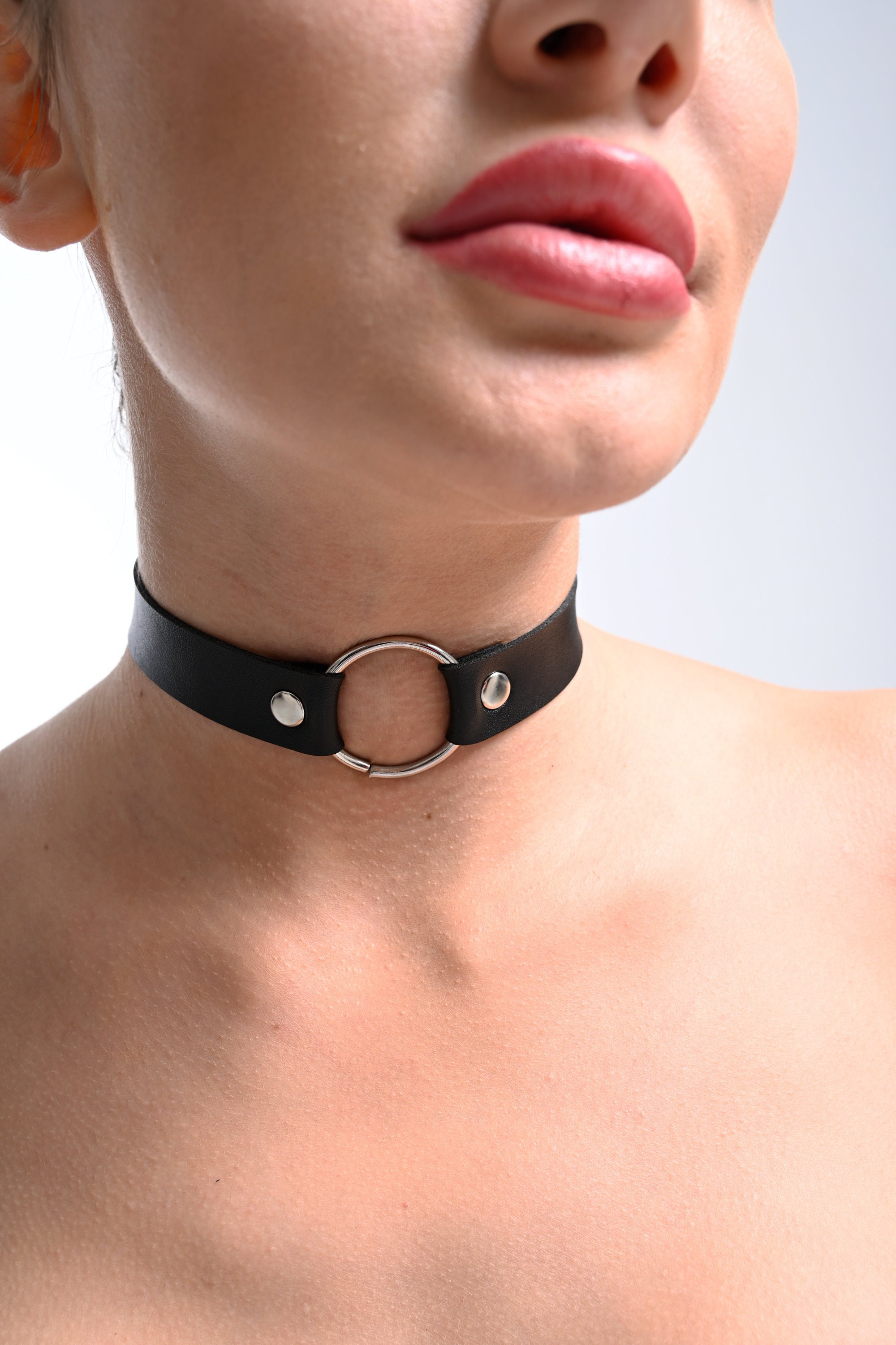 Leather Collar Choker, Choker for Women, Sexy Choker, O Ring