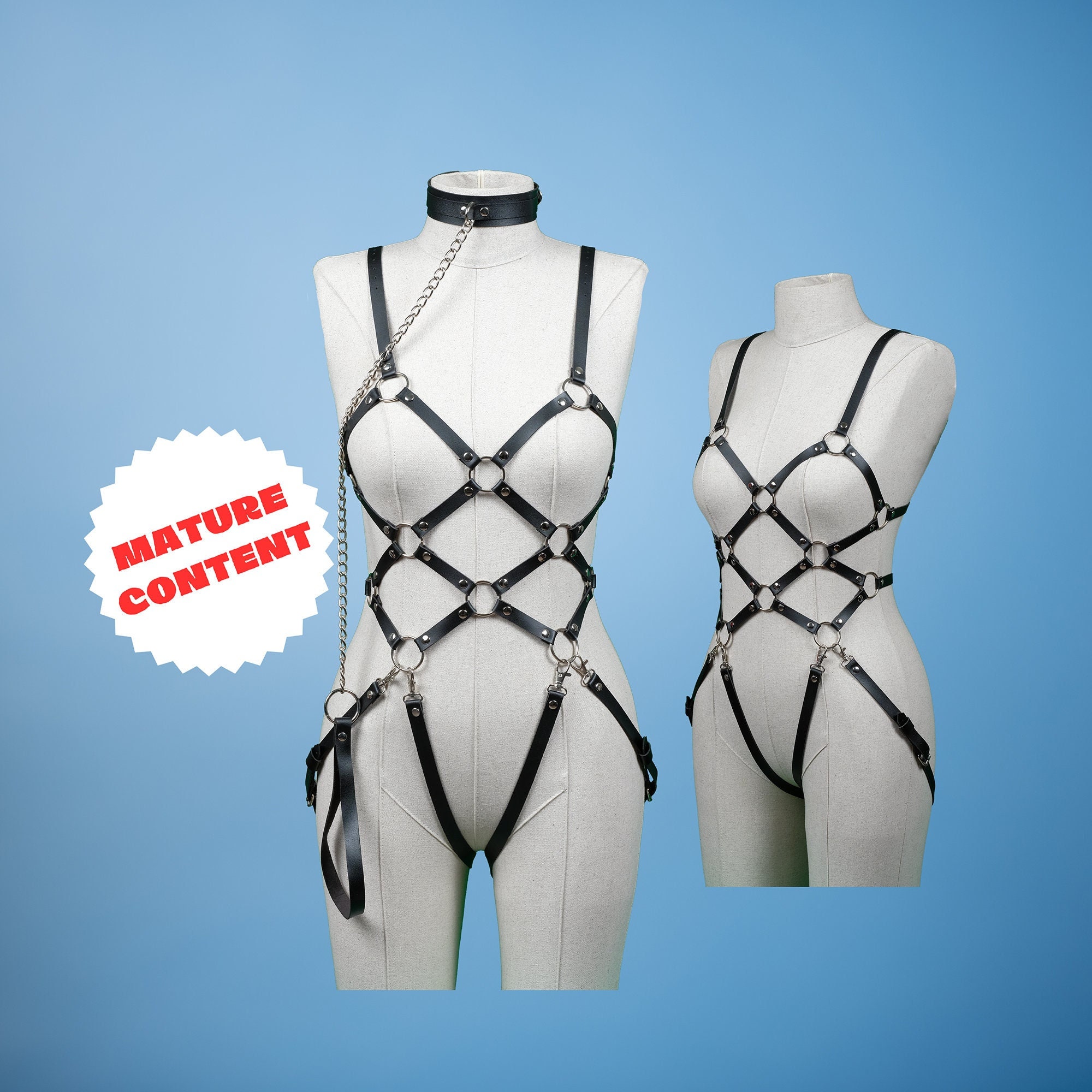 Harness Lingerie With Leash - Etsy