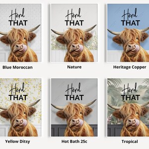 Cheeky Highland Cow Print, Choice of Funny Bathroom Quote, Bathroom Humour Art, Highland Cow Print, Animal Bathroom Decor, Herd That Print bild 5