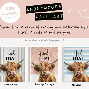 Cheeky Highland Cow Print, Choice of Funny Bathroom Quote, Bathroom Humour Art, Highland Cow Print, Animal Bathroom Decor, Herd That Print bild 4