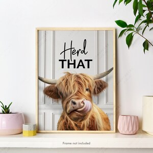 Cheeky Highland Cow Print, Choice of Funny Bathroom Quote, Bathroom Humour Art, Highland Cow Print, Animal Bathroom Decor, Herd That Print bild 8