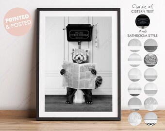 Poster Personnalisé Chien "Sur Les Toilettes" - Cadeau Humoristique Pour Amoureux Des Animaux, Impression Qualité Premium