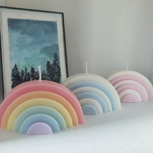 Colorful Rainbow Candle | LGBTQ+ Pride Candle | Cute Nursery Decor | Newborn gift | Handmade Soy Wax Candles