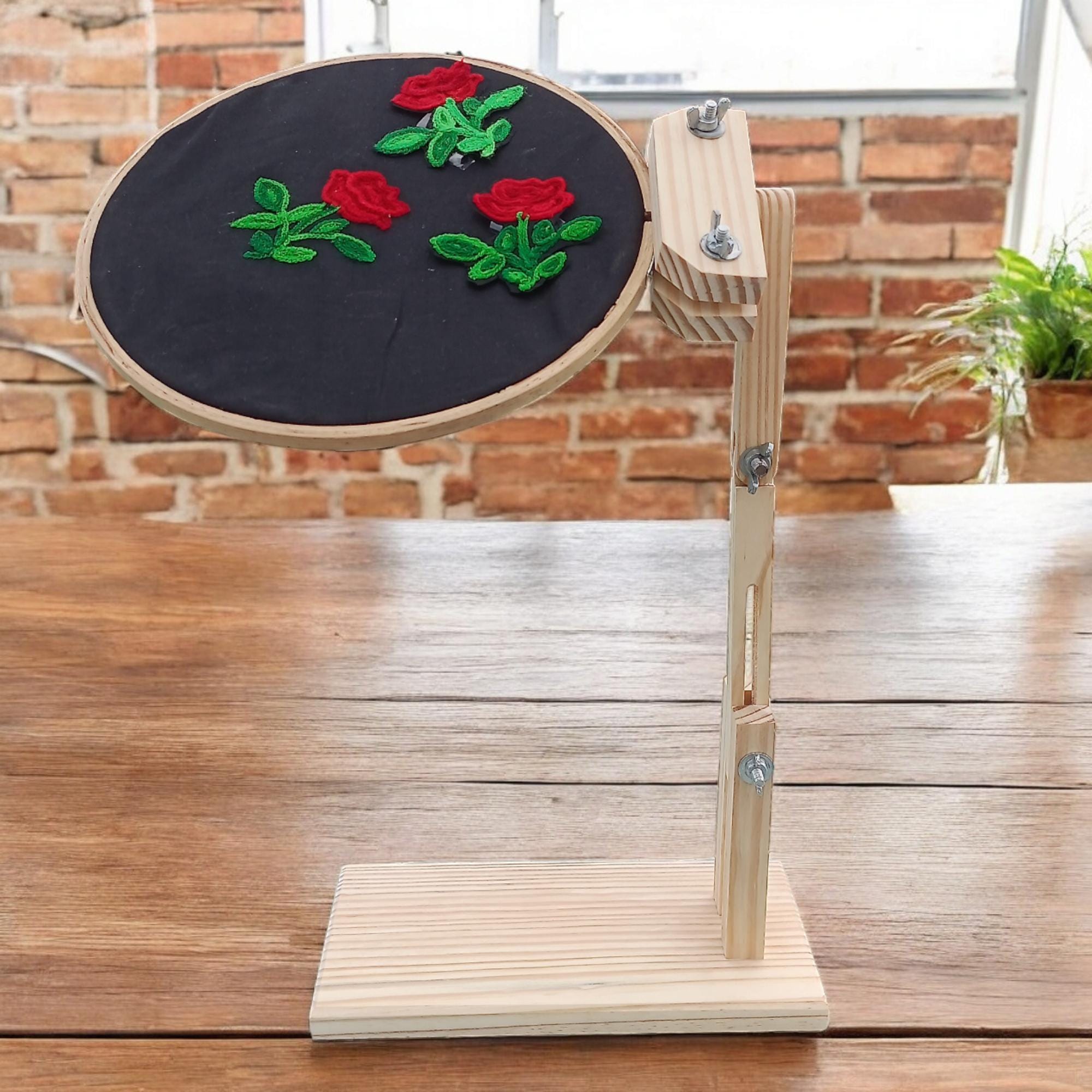 Supporto Regolabile Per Ricamo A Punto Croce - 6 Cerchi In Legno, Girevole 360°, Per Hobby E DIY