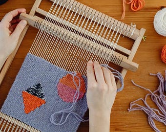 Handmade Wooden Weaving Loom Kit: DIY Craft Gift for Beginners
