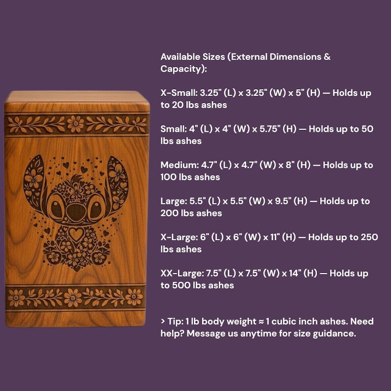 A Personal Homage. Customize this beautiful urn with a name and dates to create a truly unique and personal memorial."
