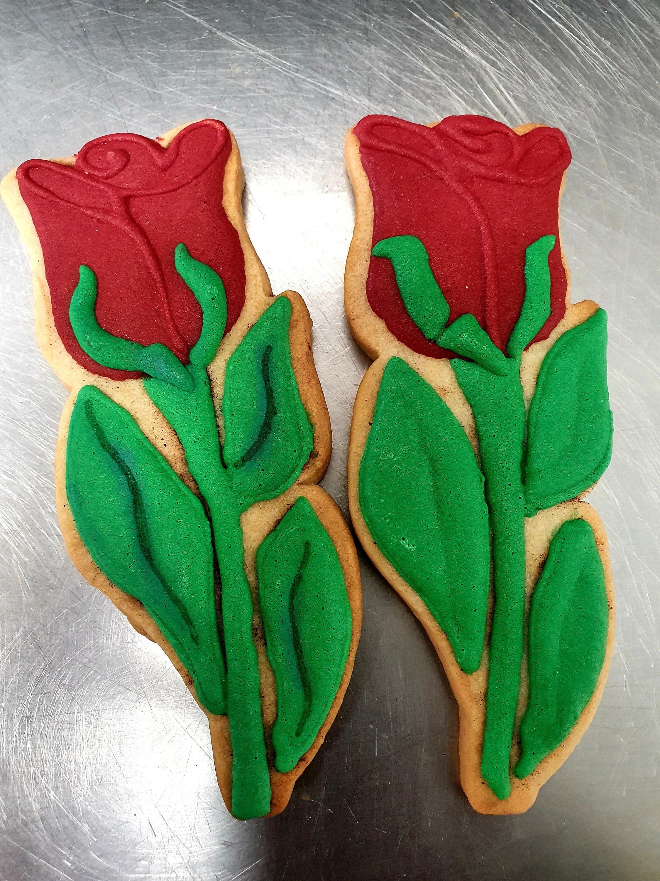 Cookies Glacé Fleur Rose Rouge Cadeau Romantique Pour Femme Valentine's Day ou Anniversaire