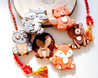 Biscuits animaux de la forêt,renard, hérisson, ours, hibou ,raton laveur , castor, cadeau, fête, anniversaire, baptême enfant garçon, fille