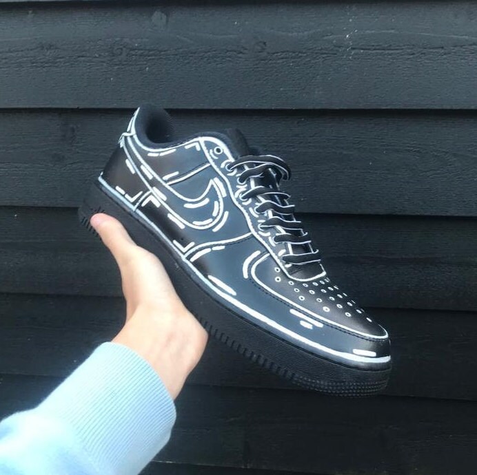 cartoon af1 black