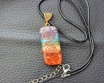 Handmade Chakra Orgonite Pendant: Copper Wire Wrapped Energy Healing Necklace