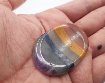 7 Chakra Worry Stone: Hand Carved Crystal for Anxiety Relief