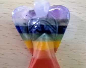 7 Chakra Crystal Guardian Angel: Hand Carved Healing Stone, Home Decor
