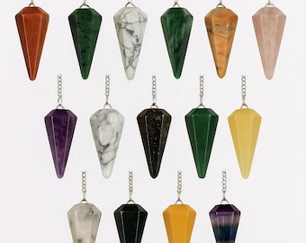 Crystal Pendulum Set – 11pc Gemstone Divination Kit with Velvet Board