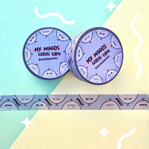 Washi Tape ''Kawaii Moods'', Süßes Tape für Scrapbooking, Planer Washi Tape, Bullet Journal Tape, Kawaii Briefpapier, Reispapier Masking Tape
