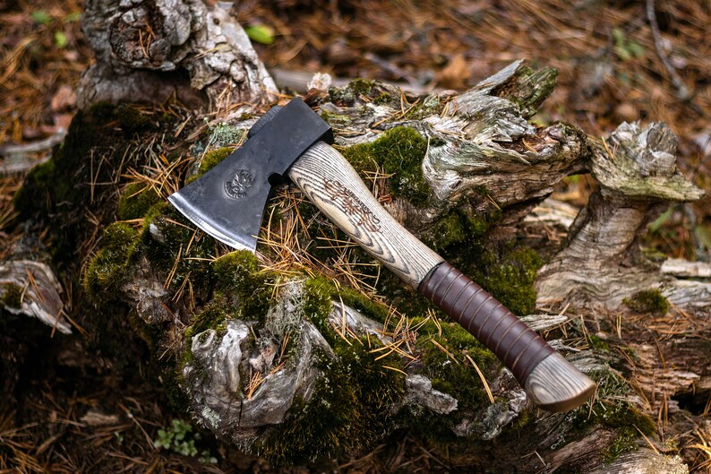 Megaton Vidar 33 cm Bushcraft Axe, Forest Axe, Middle Carving ,Hiking Hatchet, Camping Axe, Gifts For Him, Personalized Axe image 5