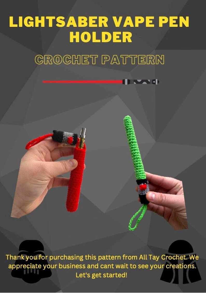 Light Sword Vape Pen Holder Crochet Pattern PDF / Amigurumi / Pen